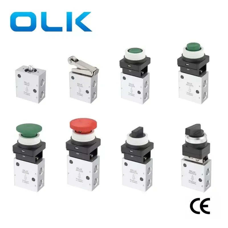Supapă de control cu ​​buton mecanic din seria JM322 cu 3 căi